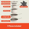 imagebella 9 Piece Ceramic Nonstick Cookware Set Fitsanywhere Kitchenware w EverGood Coating Dishwasher ampamp Oven Safe All Stovetops Compatible Stackable Design Cool Touch Handles OatmilkOatmilk