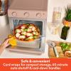 imagebella Air Fry Toaster Oven 7 Preset Cooking Options DishwasherSafe EverGood Coated Trays Included 60Minute Auto Shutoff w Audible Timer Power Indicator Light 1700 Watt OatmilkBlossom