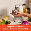 imagebella Electric Can Opener and Knife Sharpener Multifunctional Jar and Bottle Opener with Removable Cutting Lever and Cord Storage Stainless Steel Blade SurfOatmilk
