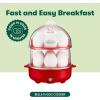 imagebella Electric Egg Cooker 14 Eggs Capacity Tray Double Stack for Poached Scrambled Hard Medium ampamp Soft Boiled Eggs Omelets and Steamed Dumplings Auto Shutoff 360 Watt BlossomRed
