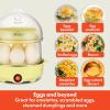 imagebella Electric Egg Cooker 14 Eggs Capacity Tray Double Stack for Poached Scrambled Hard Medium ampamp Soft Boiled Eggs Omelets and Steamed Dumplings Auto Shutoff 360 Watt BlossomYellow