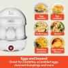imagebella Electric Egg Cooker 14 Eggs Capacity Tray Double Stack for Poached Scrambled Hard Medium ampamp Soft Boiled Eggs Omelets and Steamed Dumplings Auto Shutoff 360 Watt BlossomWhite