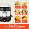 imagebella Electric Egg Cooker 14 Eggs Capacity Tray Double Stack for Poached Scrambled Hard Medium ampamp Soft Boiled Eggs Omelets and Steamed Dumplings Auto Shutoff 360 Watt BlossomBlack