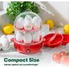 imagebella Electric Egg Cooker 14 Eggs Capacity Tray Double Stack for Poached Scrambled Hard Medium ampamp Soft Boiled Eggs Omelets and Steamed Dumplings Auto Shutoff 360 Watt BlossomRed