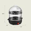 imagebella Electric Egg Cooker 14 Eggs Capacity Tray Double Stack for Poached Scrambled Hard Medium ampamp Soft Boiled Eggs Omelets and Steamed Dumplings Auto Shutoff 360 Watt BlossomBlack