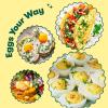 imagebella Electric Egg Cooker 14 Eggs Capacity Tray Double Stack for Poached Scrambled Hard Medium ampamp Soft Boiled Eggs Omelets and Steamed Dumplings Auto Shutoff 360 Watt BlossomRed