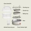 imagebella Electric Egg Cooker 14 Eggs Capacity Tray Double Stack for Poached Scrambled Hard Medium ampamp Soft Boiled Eggs Omelets and Steamed Dumplings Auto Shutoff 360 Watt BlossomOatmilk