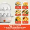 imagebella Electric Egg Cooker 14 Eggs Capacity Tray Double Stack for Poached Scrambled Hard Medium ampamp Soft Boiled Eggs Omelets and Steamed Dumplings Auto Shutoff 360 Watt BlossomOatmilk
