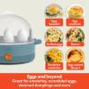 imagebella Electric Egg Cooker 7 Eggs Capacity Tray Single Stack for Poached Scrambled Hard Medium ampamp Soft Boiled Eggs Omelets and Steamed Dumplings Auto Shutoff 360 Watt BlossomSurf