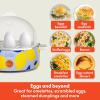 imagebella Electric Egg Cooker 7 Eggs Capacity Tray Single Stack for Poached Scrambled Hard Medium ampamp Soft Boiled Eggs Omelets and Steamed Dumplings Auto Shutoff 360 Watt BlossomBlue Lemon Drop