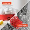 imagebella Electric Egg Cooker 7 Eggs Capacity Tray Single Stack for Poached Scrambled Hard Medium ampamp Soft Boiled Eggs Omelets and Steamed Dumplings Auto Shutoff 360 Watt BlossomRed