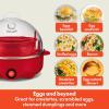 imagebella Electric Egg Cooker 7 Eggs Capacity Tray Single Stack for Poached Scrambled Hard Medium ampamp Soft Boiled Eggs Omelets and Steamed Dumplings Auto Shutoff 360 Watt BlossomRed