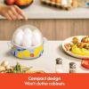 imagebella Electric Egg Cooker 7 Eggs Capacity Tray Single Stack for Poached Scrambled Hard Medium ampamp Soft Boiled Eggs Omelets and Steamed Dumplings Auto Shutoff 360 Watt BlossomBlue Lemon Drop