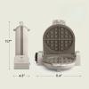 imagebella FlipnStore Waffle Maker with EverGood Ceramic Nonstick Coating Fitsanywhere Kitchenware Power Indicator Light Cool Touch Handle ampamp Cord Wrap 7 Wide ampamp 1quot Deep Plates 1000 Watt OatmilkOatmilk