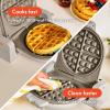 imagebella FlipnStore Waffle Maker with EverGood Ceramic Nonstick Coating Fitsanywhere Kitchenware Power Indicator Light Cool Touch Handle ampamp Cord Wrap 7 Wide ampamp 1quot Deep Plates 1000 Watt OatmilkOatmilk