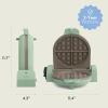 imagebella FlipnStore Waffle Maker with EverGood Ceramic Nonstick Coating Fitsanywhere Kitchenware Power Indicator Light Cool Touch Handle ampamp Cord Wrap 7 Wide ampamp 1quot Deep Plates 1000 Watt OatmilkSeaglass