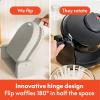 imagebella FlipnStore Waffle Maker with EverGood Ceramic Nonstick Coating Fitsanywhere Kitchenware Power Indicator Light Cool Touch Handle ampamp Cord Wrap 7 Wide ampamp 1quot Deep Plates 1000 Watt OatmilkOatmilk