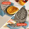 imagebella FlipnStore Waffle Maker with EverGood Ceramic Nonstick Coating Fitsanywhere Kitchenware Power Indicator Light Cool Touch Handle ampamp Cord Wrap 7 Wide ampamp 1quot Deep Plates 1000 Watt OatmilkSurf
