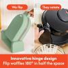 imagebella FlipnStore Waffle Maker with EverGood Ceramic Nonstick Coating Fitsanywhere Kitchenware Power Indicator Light Cool Touch Handle ampamp Cord Wrap 7 Wide ampamp 1quot Deep Plates 1000 Watt OatmilkSeaglass