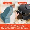 imagebella FlipnStore Waffle Maker with EverGood Ceramic Nonstick Coating Fitsanywhere Kitchenware Power Indicator Light Cool Touch Handle ampamp Cord Wrap 7 Wide ampamp 1quot Deep Plates 1000 Watt OatmilkSurf