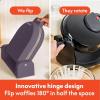imagebella FlipnStore Waffle Maker with EverGood Ceramic Nonstick Coating Fitsanywhere Kitchenware Power Indicator Light Cool Touch Handle ampamp Cord Wrap 7 Wide ampamp 1quot Deep Plates 1000 Watt OatmilkPlum