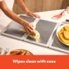 imagebella Fold ampamp Store Warming Tray Fitsanywhere Kitchenware Touchscreen Controls w Adjustable Temperature ampamp Timer 248 to 83 wide Auto Shutoff ampamp Stainless Steel Warming Pads 300 Watt Oatmilk