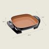imagebella Make ampamp Take Electric Skillet Fitsanywhere kitchenware EverGood Ceramic Coating Adjustable Temperature ampamp DishwasherSafe Tempered Glass Lid Cast Aluminum Base 1200 Watt OatmilkCopper