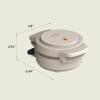 imagebella SnacknStore Mini Waffle Maker EverGood Ceramic Nonstick Coating Cord Wrap Ready Indicator Light ampamp Cool Touch Handles Stackable Design ampamp Customizable Plates 400 Watt BlossomOatmilk