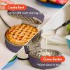 imagebella SnacknStore Mini Waffle Maker EverGood Ceramic Nonstick Coating Cord Wrap Ready Indicator Light ampamp Cool Touch Handles Stackable Design ampamp Customizable Plates 400 Watt BlossomPlum