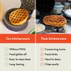 imagebella SnacknStore Mini Waffle Maker EverGood Ceramic Nonstick Coating Cord Wrap Ready Indicator Light ampamp Cool Touch Handles Stackable Design ampamp Customizable Plates 400 Watt BlossomPlum