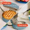 imagebella SnacknStore Mini Waffle Maker EverGood Ceramic Nonstick Coating Cord Wrap Ready Indicator Light ampamp Cool Touch Handles Stackable Design ampamp Customizable Plates 400 Watt BlossomSurf