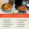 imagebella SnacknStore Mini Waffle Maker EverGood Ceramic Nonstick Coating Cord Wrap Ready Indicator Light ampamp Cool Touch Handles Stackable Design ampamp Customizable Plates 400 Watt BlossomSurf