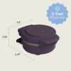 imagebella SnacknStore Mini Waffle Maker EverGood Ceramic Nonstick Coating Cord Wrap Ready Indicator Light ampamp Cool Touch Handles Stackable Design ampamp Customizable Plates 400 Watt BlossomPlum