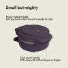 imagebella SnacknStore Mini Waffle Maker EverGood Ceramic Nonstick Coating Cord Wrap Ready Indicator Light ampamp Cool Touch Handles Stackable Design ampamp Customizable Plates 400 Watt BlossomPlum