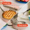 imagebella SnacknStore Mini Waffle Maker EverGood Ceramic Nonstick Coating Cord Wrap Ready Indicator Light ampamp Cool Touch Handles Stackable Design ampamp Customizable Plates 400 Watt BlossomBlossom