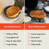 imagebella SnacknStore Mini Waffle Maker EverGood Ceramic Nonstick Coating Cord Wrap Ready Indicator Light ampamp Cool Touch Handles Stackable Design ampamp Customizable Plates 400 Watt BlossomOatmilk