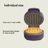 imagebella SnacknStore Mini Waffle Maker EverGood Ceramic Nonstick Coating Cord Wrap Ready Indicator Light ampamp Cool Touch Handles Stackable Design ampamp Customizable Plates 400 Watt BlossomPlum