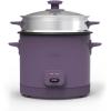 imagebella 16 Cup Rice Cooker with Steamer Dishwasher Safe Steaming Basket Rice Paddle and Measuring Cup Removable Nonstick Cooking Bowl Automatic Keep Warm Function 400 Watt PlumPlum