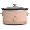 imagebella 60 Qt Manual Slow Cooker Ceramic Nonstick Coating 3 Temperature Settings Dishwasher Safe Stoneware Pot and Tempered Glass Lid Cool Touch Handles ampamp Tangle Free Cord Wrap BlossomBlossom