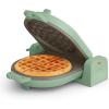 imagebella FlipnStore Waffle Maker with EverGood Ceramic Nonstick Coating Fitsanywhere Kitchenware Power Indicator Light Cool Touch Handle ampamp Cord Wrap 7 Wide ampamp 1quot Deep Plates 1000 Watt OatmilkSeaglass