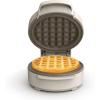 imagebella SnacknStore Mini Waffle Maker EverGood Ceramic Nonstick Coating Cord Wrap Ready Indicator Light ampamp Cool Touch Handles Stackable Design ampamp Customizable Plates 400 Watt BlossomOatmilk