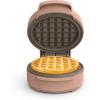 imagebella SnacknStore Mini Waffle Maker EverGood Ceramic Nonstick Coating Cord Wrap Ready Indicator Light ampamp Cool Touch Handles Stackable Design ampamp Customizable Plates 400 Watt BlossomBlossom