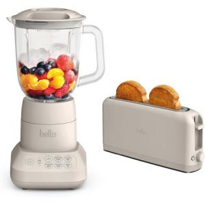 imageBELLA 10 speed Flip ampamp Store Countertop Blender  2 Slice Slim toaster Fitsanywhere Kitchenware Smart Toaster w 6 Shades Control ampamp Smoothie Blender w 48oz Capacity Pitcher Oatmilk