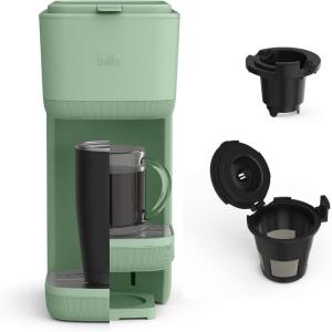 imageBELLA Single Serve Coffee Maker K Cup ampamp Coffee Ground Compatible with Removable Adjustable Drip Tray Auto Shutoff ampamp Reusable Dishwasher Safe Accessories Brews 6oz to 14oz 1000 Watt BlossomSeaglass