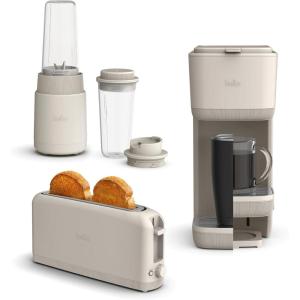 imagebella 2 Slice Slim Toaster  6 Pcs Rocket Blender  Single Serve Kcup Coffee Maker Smart Toaster w 6 Shades Control Portable Smoothie Maker ampamp Compact Coffee Machine OatmilkOatmilk