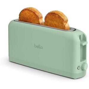 imagebella 2 Slice Slim Toaster Fitsanywhere Kitchenware 6 Setting Shade Control with Reheat ampamp Cancel Buttons Fits sourdough 10 Long Slot Anti Jam ampamp Auto Shutoff 900 Watt OatmilkSeaglass