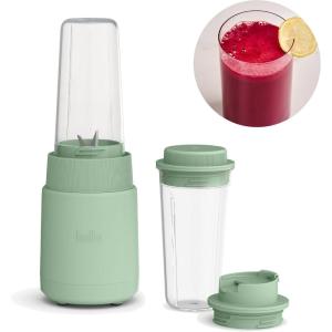 imagebella 6 Pcs Portable Rocket Blender Juicer ampamp Smoothie Maker Press ampamp Twist Design EverGood ampamp BPA Free Dishwasher Safe Parts 4 Tip Stainless Steel Blade Cord Wrap 240 Watt Motor OatmilkSeaglass