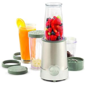 imagebella 6 Pcs Portable Rocket Blender Juicer ampamp Smoothie Maker Press ampamp Twist Design EverGood ampamp BPA Free Dishwasher Safe Parts 4 Tip Stainless Steel Blade Cord Wrap 240 Watt Motor OatmilkStainless Steel