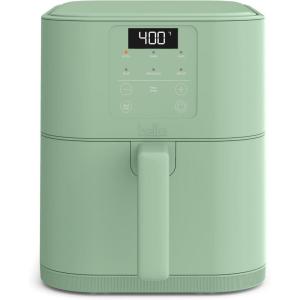 imagebella 6 Qt Slim Air Fryer Fitsanywhere Kitchenware EverGood Ceramic Nonstick Coating Adjustable Temperature 6 Preset Cooking Options 60 Min Auto Shutoff w Audible Tone 5lb Capacity OatmilkSeaglass