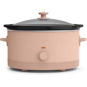 imagebella 60 Qt Manual Slow Cooker Ceramic Nonstick Coating 3 Temperature Settings Dishwasher Safe Stoneware Pot and Tempered Glass Lid Cool Touch Handles ampamp Tangle Free Cord Wrap BlossomBlossom